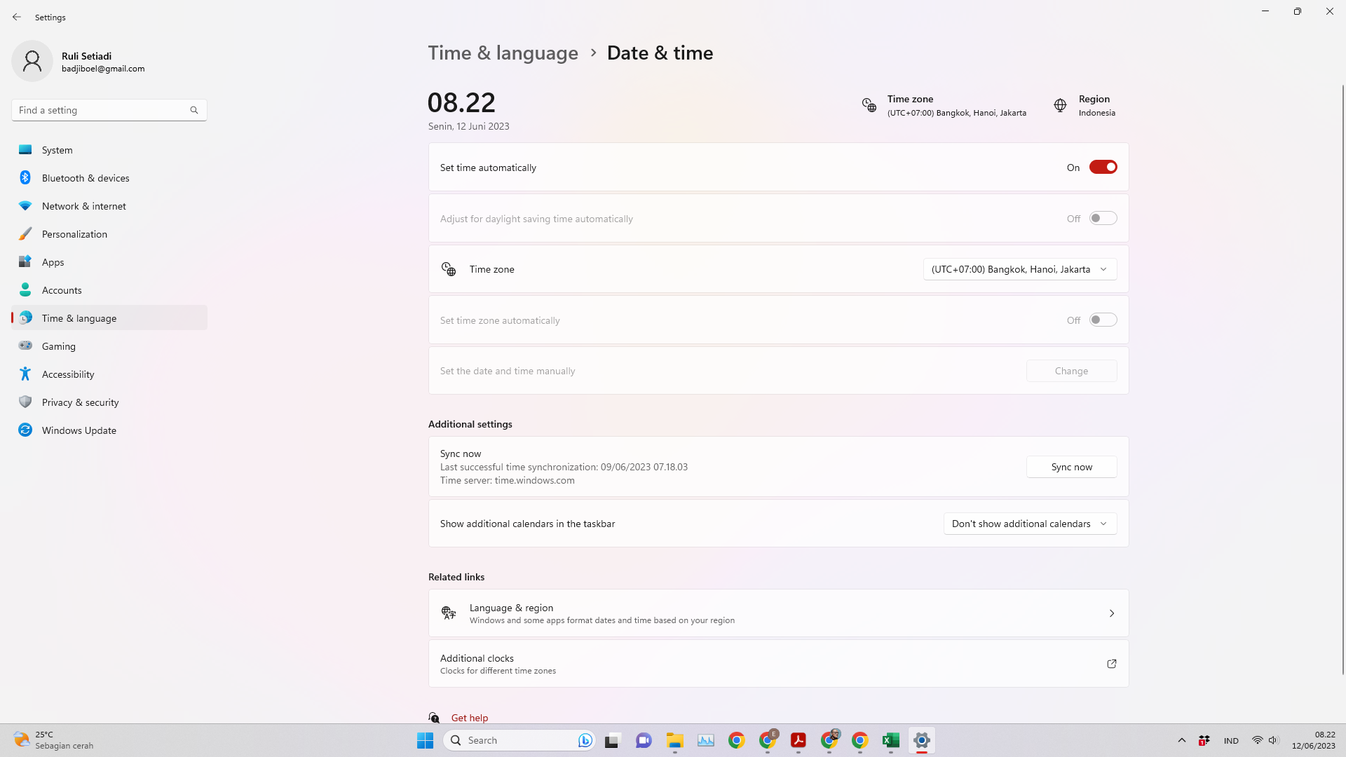 Mengatur Tanggal dan Waktu dari Jendela Control Panel