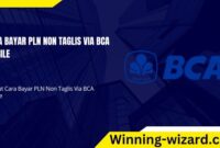 Cara Bayar PLN Non Taglis Via BCA Mobile