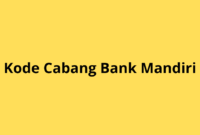 Kode Cabang Bank Mandiri Panduan Transaksi yang Akurat