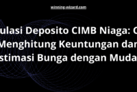 Simulasi Deposito CIMB Niaga: Cara Menghitung Keuntungan dan Estimasi Bunga dengan Mudah